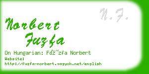 norbert fuzfa business card